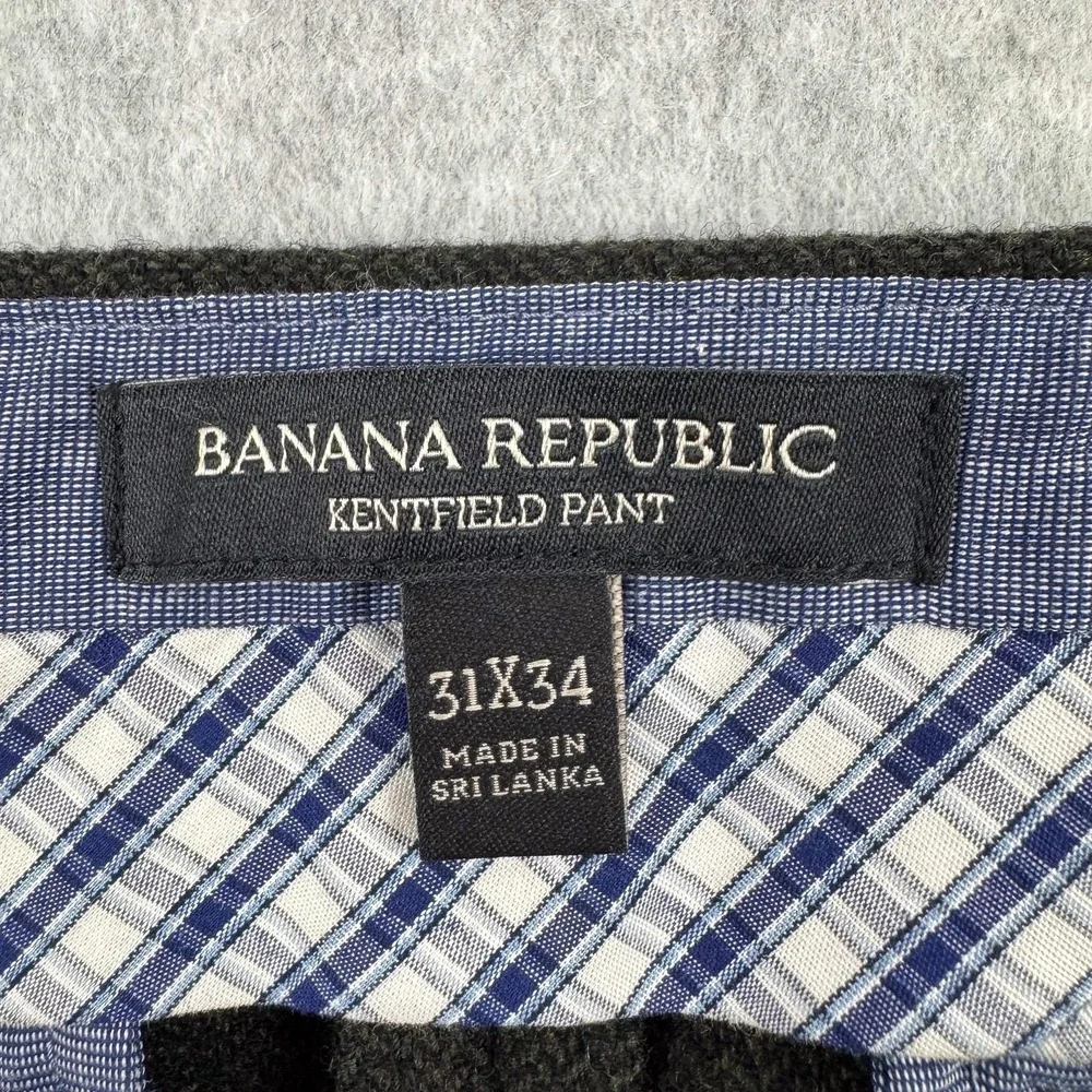 Banana Republic Kentfield Dress Pants Mens 31 Gray Herringbone Tweed Lined 32x31